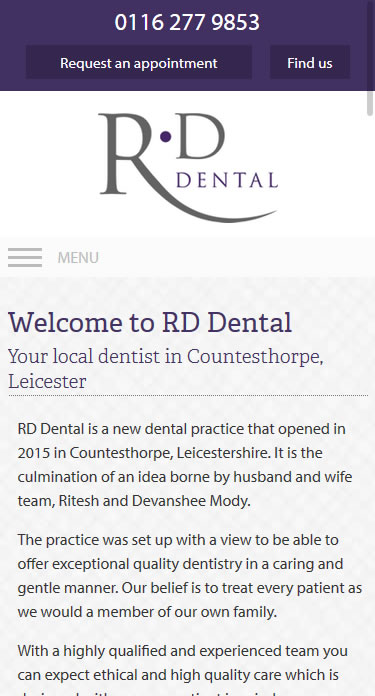 RD Dental Mobile Site